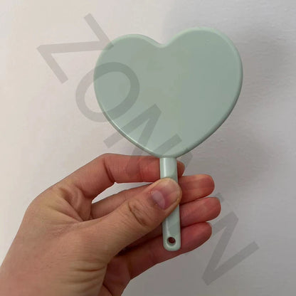 Wholesale Mini Heart Shaped Mirror HD Custom Logo Plastic Hand Held Makeup Mirror Cute Portable Cosmetic Pocket Mirror for Women