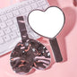 Zonyin Wholesale pink Heart Shape Handheld Makeup Mirror Portable Plating Water Ripple Vanity Cosmetic Mirror for Girl Custom