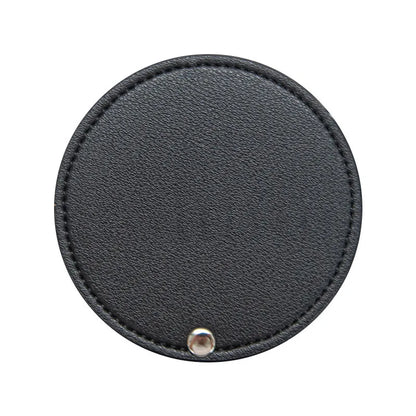 Zonyin Wholesale White Round Pocket Mirror Pu Leather Glass Small Travel Cosmetic Mirror for Women Girls