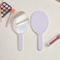 Zonyin New Plastic HandHeld Mirror Custom Logo Oval Shaped Makeup Mirror Large Size Travel Cosmetic Mirror for Promotion