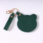 Zonyin NEW Product Cute Brown Bear Shaped Glass Pocket Mirror Pu Leather Travel Makeup Cosmetic Mirrors for Promotion Gifts