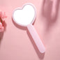 Zonyin Custom Logo Handheld Cosmetic Mirror Wholesale Portable Pink Heart Design Cute Small Girls Makeup Mirror