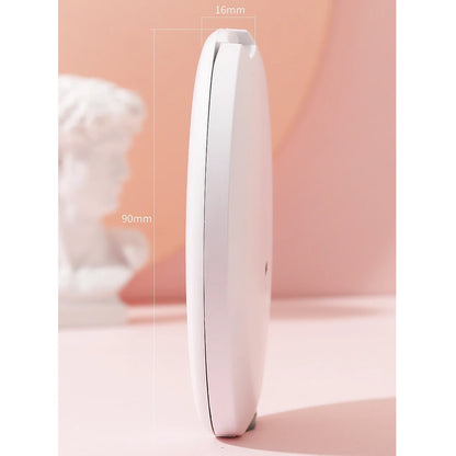 Zonyin Round 2X Magnifying LED Foldable Cosmetic Mirror Double Sided Lights Portable Compact Pocket Mirror with Custom logo