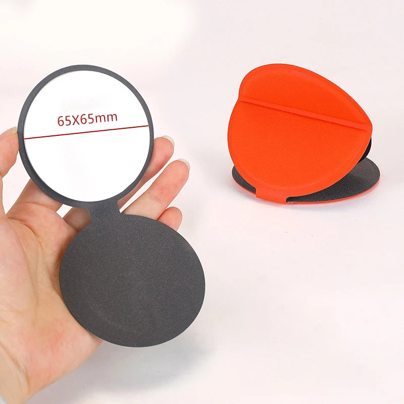 Zonyin Factory Price PU Leather Round Stainless Steel Makeup Mirror Multifunction Portable Foldable Purse Mirror for Promotion