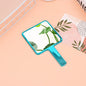 Zonyin Wholesale Electroplate Sliver Gold Handle Mirror Custom logo Small Handheld Square Cosmetic Hand Makeup Mirrors for Women