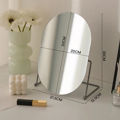 Zonyin Desktop Oval Rotating 360 Makeup Mirror Ins Style Dressing Table Mirror High Aesthetic Bedroom Vanity Mirror