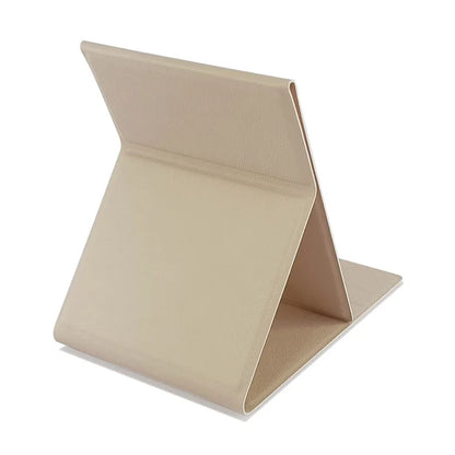 Zonyin High Quality Rectangle Folding PU Leather Mirror Custom Logo Portable Large Desktop Makeup Mirror with Adjustable Stand