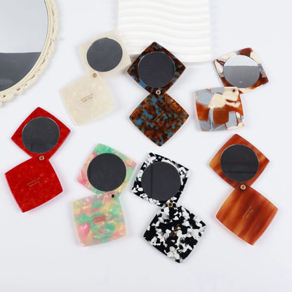 Zonyin Custom Acetate Makeup Mirror Travel Folding Cosmetic Mirror Square Mini Mirror for Purse  Pocket Mirror Gift for Girls