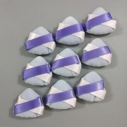 Zonyin Wholesale Cheap Small Finger Soft Velour Powder Puffs Triangle Mini Velvet Face Makeup Puff for Loose Powder