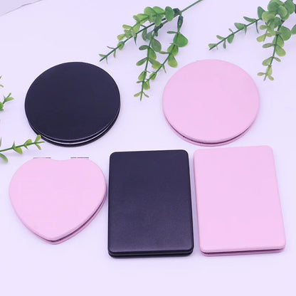 Zonyin Hot Selling PU Makeup Mirror Mini Compact Pocket Travel Gift Different Shape Size Personalized Heart Mini Compact Mirror