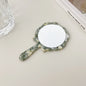 Zonyin Wholesale Rose Handheld Acetate Makeup Mirror Portable Compact Small Travel Mirror Acetate Beauty Salon Cosmetic Mirror