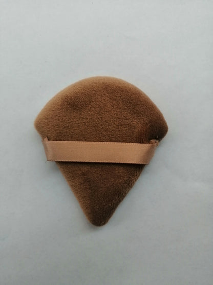 Zonyin Wholesale Super Soft Velour Triangle Powder Puff Custom Logo Label Makeup Puffs Velvet Face Cosmetic Puff for Women