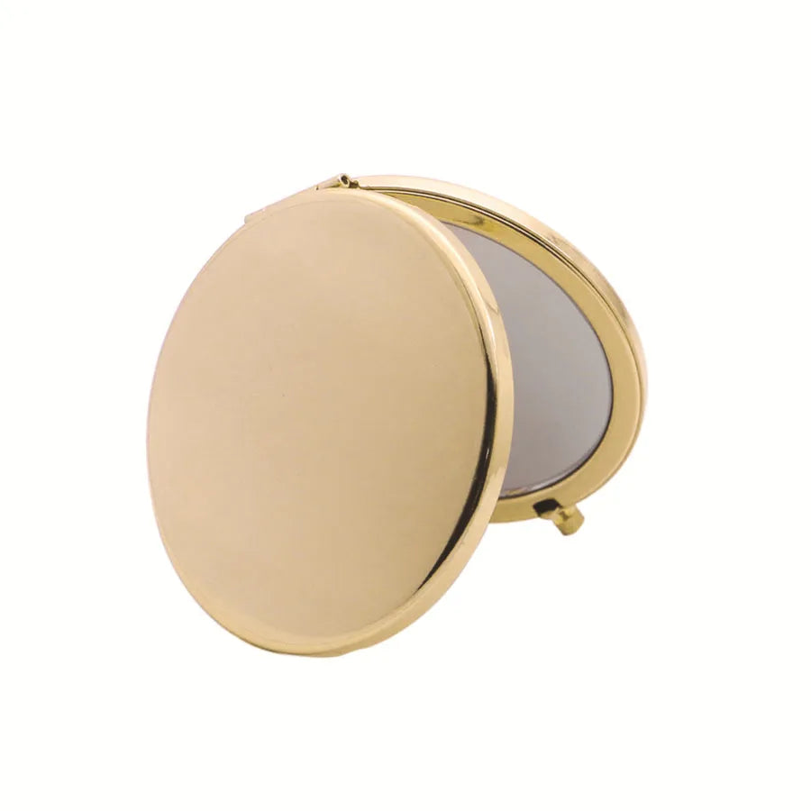 Zonyin Custom Logo Round Double-Sided 1x/2x Magnifying Compact Mirror DIY Gift Foldable Makeup Pocket Mirror With Metal