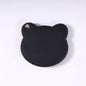 Zonyin Customized Personalized Logo Pu Leather Glass Mirror Lovely Black Bear Shaped Pocket Makeup Mirrors for Travel