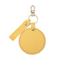 Zonyin LOW MOQ Customized Logo Round Pocket Cosmetic Mirror Pu Leather Portable Small Compact Makeup Mirror with Keychain