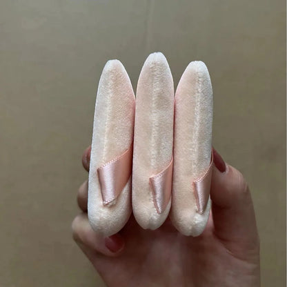 Zonyin Wholesale Cheap Washable Reusable Velvet Face Cosmetic Puffs Super Soft Nude Velour Triangle Powder Puff Cus