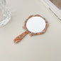 Zonyin Wholesale Rose Handheld Acetate Makeup Mirror Portable Compact Small Travel Mirror Acetate Beauty Salon Cosmetic Mirror