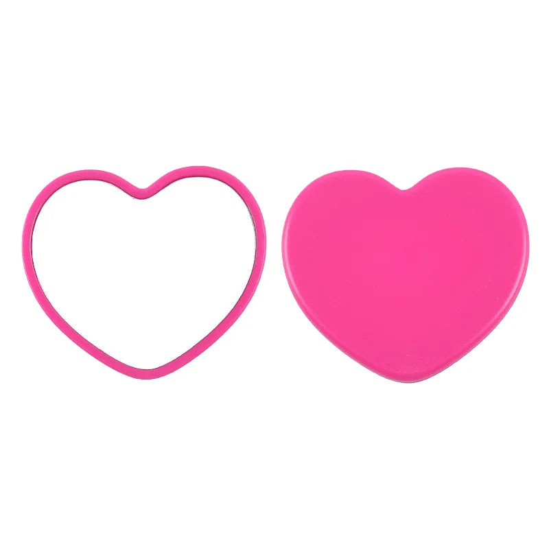 Zonyin Wholesale Cute Plastic Small Heart Pocket Makeup Mirror Custom Logo Mini Portable Compact Travel  Mirror  for Women Girls