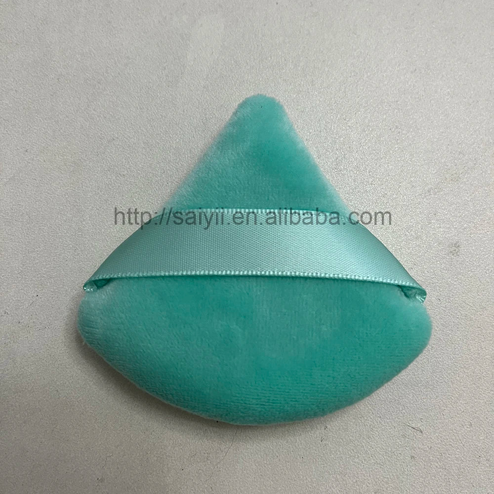 Zonyin Top Seller Triangle Powder Puff Makeup Sponge Soft Velour Cosmetic Puff Black Velvet Loose Powder Puffs for Face