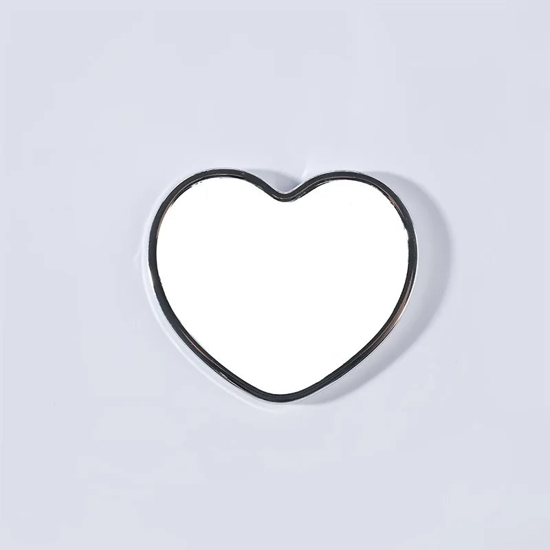 Zonyin Cheap Electroplated Plastic Small Heart Pocket Makeup Mirror Mini Portable Travel Compact Cosmetic Mirror Custom Logo
