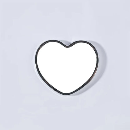 Zonyin Cheap Electroplated Plastic Small Heart Pocket Makeup Mirror Mini Portable Travel Compact Cosmetic Mirror Custom Logo