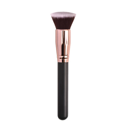 Zonyin High Quality Soft Powder Brush Single Make up Brushes Black Gold Flat Foundation Brush Private Label