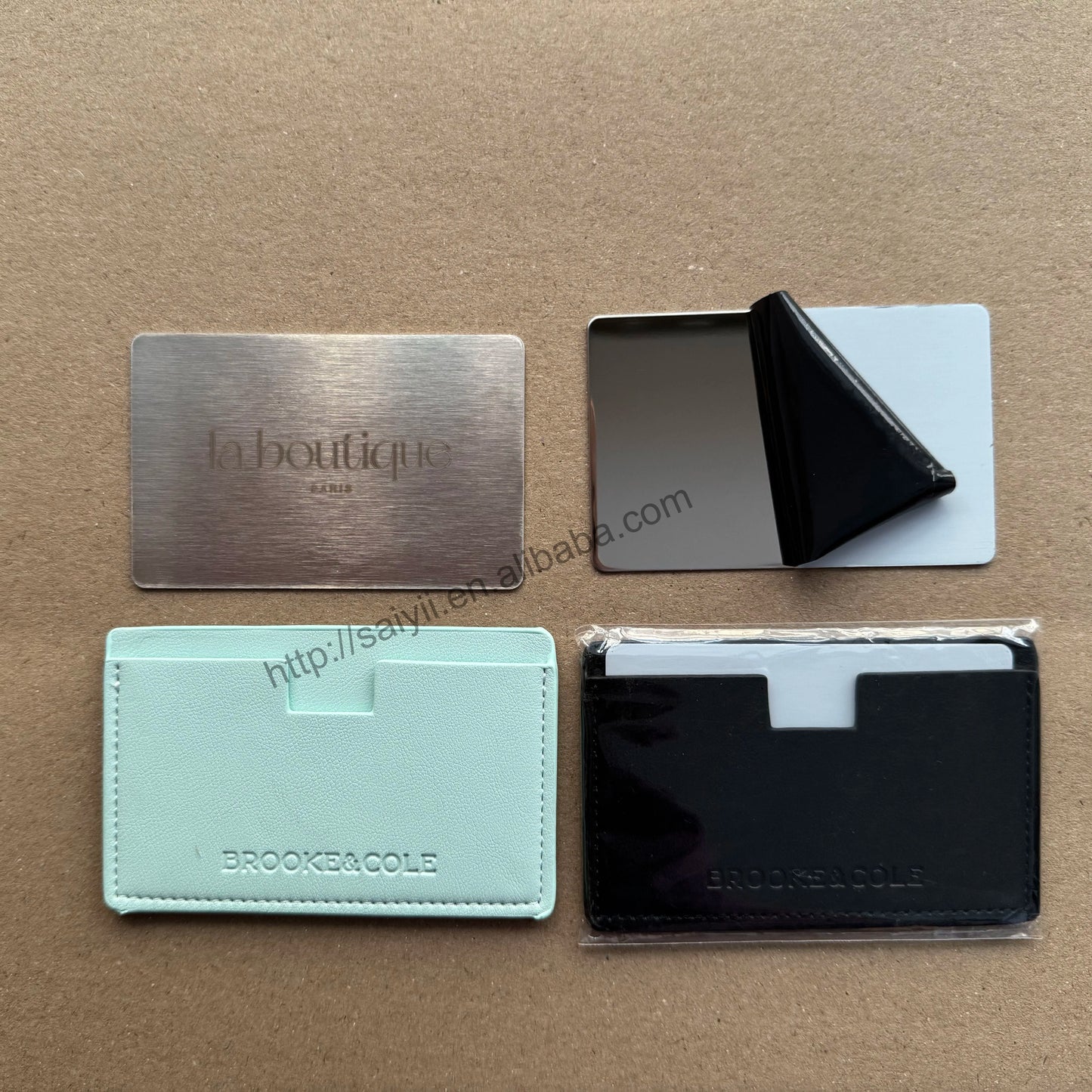 Zonyin Wholesale Rectangle Pull-out Design Travel Makeup Stainless Steel Mirror Custom Your Brand Logo With Pu Leather Case