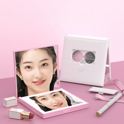 Zonyin Portable LED Magnifying Travel Cosmetic Mirror New Square Rechargeable Folding Compact Makeup Light Personalized Features