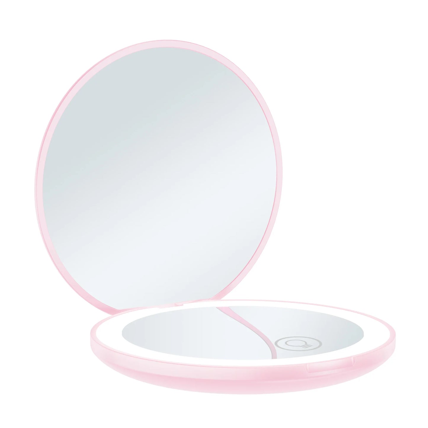 Zonyin Round 10X Magnifying Led Portable Cute Makeup Mirror Vanity Mirror With Lights Compact Pocket Make up Mirror with Logo