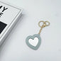 Zonyin High Quality Small Heart Makeup Mirror Key Chain Promotional Heart Shape Key Ring Love Shape Mirror PU Leather Keychain