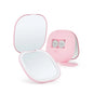Zonyin Custom Square Dual-Sided LED Pocket Compact Mirror With 1X/5X Magnification Portable Travel Makeup Mirror with LED Lights