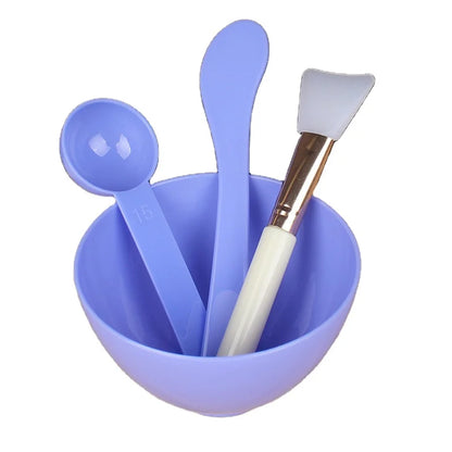 Zonyin Best Selling Reusable Facial Mask Brush Custom Logo Cosmetic Purple Silicone Face Mask Bowl and Brush Set