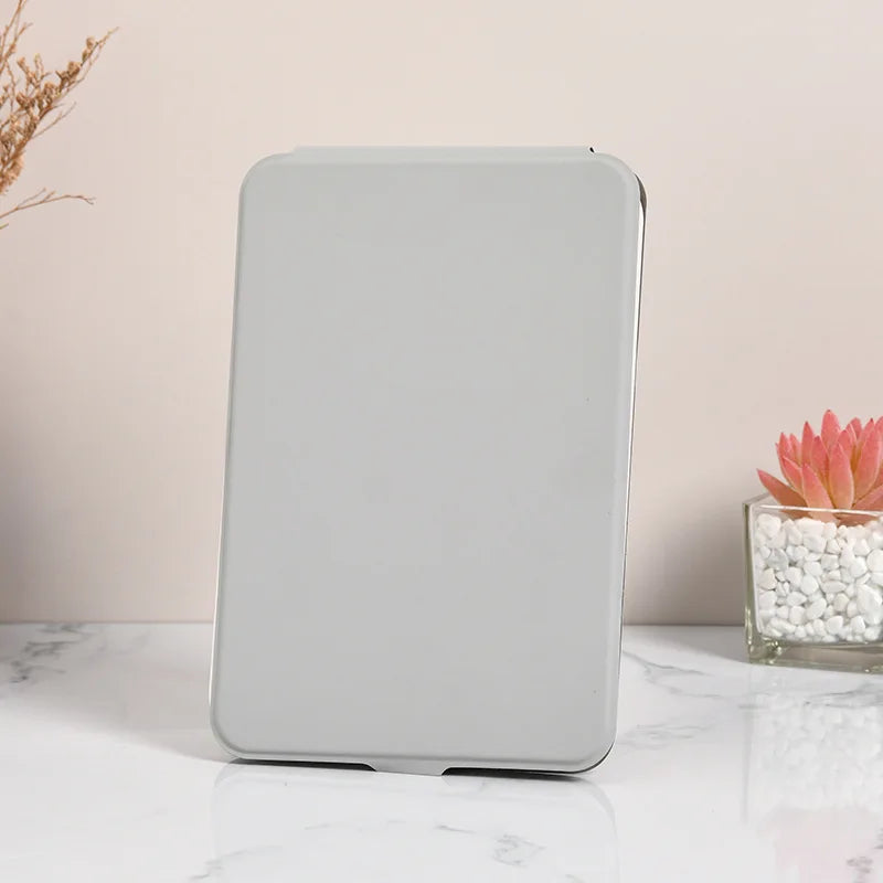 Zonyin High Quality Folding LED Makeup Desktop Mirror USB Rechargeable Pu Leather Portable Travel Standing Mirror with Led Light