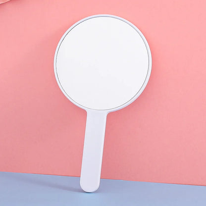Zonyin Round Plastic Travel Makeup Mirrors Large Cosmetic with Handle Mirrors Decorative Hand Held for Women Girls Daily Makeup