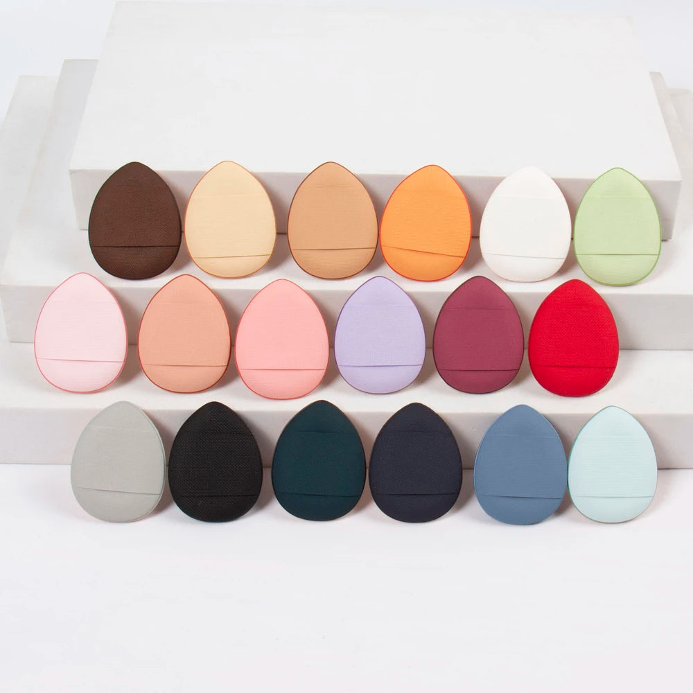 Zonyin Wholesale Cheap Mini Droplet Shaped Cosmetic Puff Small Pointed Finger Foundation Powder Puff for Make up