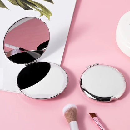 Zonyin New Arrival Square Stainless Steel Makeup Pocket Mirror Dual Side Small Cosmetic Mirror With Foldable Travel Mirror