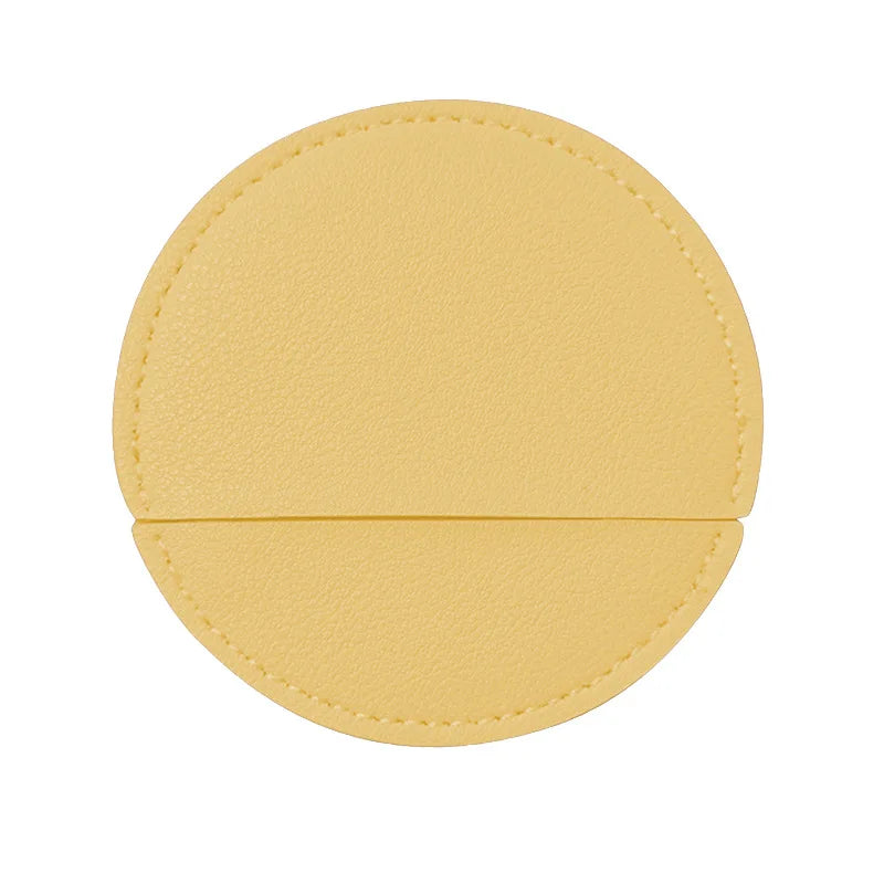Zonyin Round Compact Stainless Steel Makeup Mirror Customized Logo Mini PU Leather Hand Pocket Cosmetic Mirror for Promotional