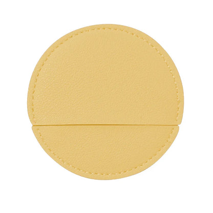 Zonyin Round Compact Stainless Steel Makeup Mirror Customized Logo Mini PU Leather Hand Pocket Cosmetic Mirror for Promotional