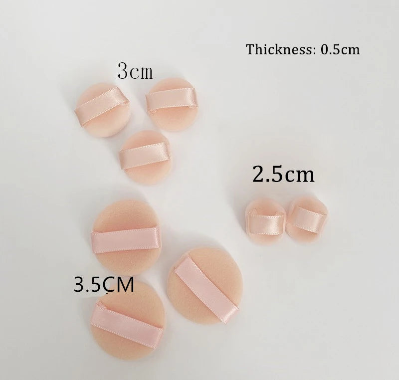 Zonyin Wholesale Mini Powder Puff Super Soft Small Finger Velvet Face Makeup Cosmetic Powder Puff for Women