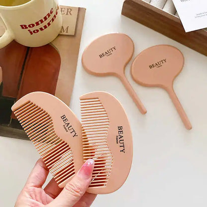 Zonyin Customized LOGO Eco-friendly Acetate Travel Pocket Comb Portable Handheld Makeup Mirror Set With Women Girls