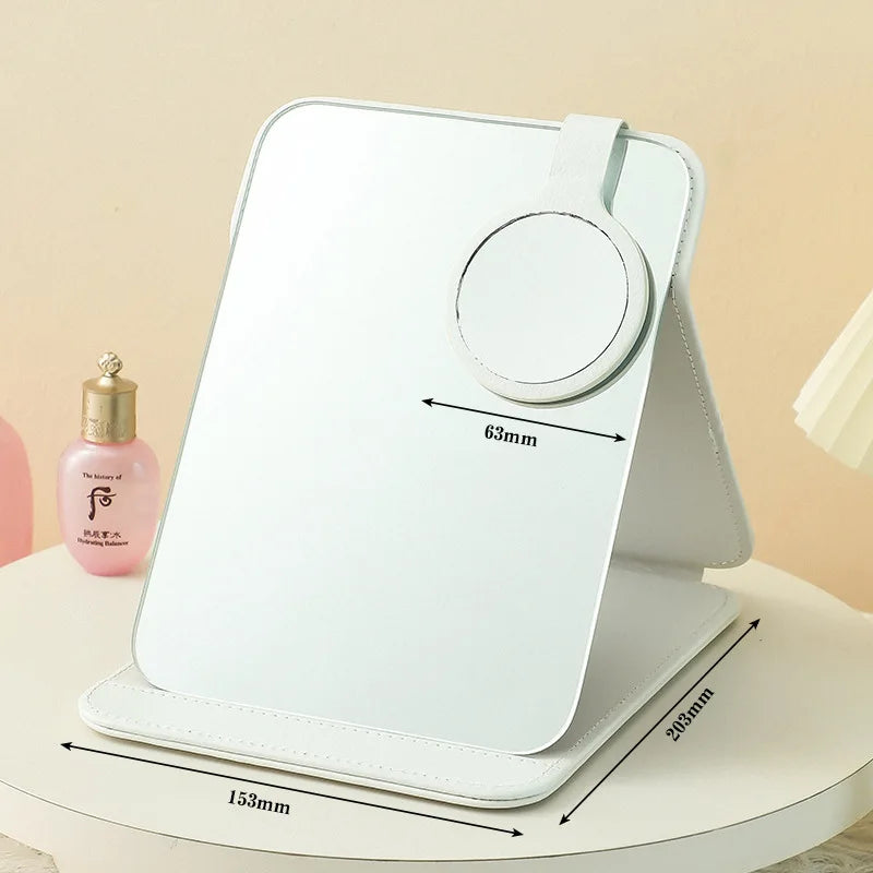 Zonyin High Quality Foldable Pu Leather Makeup Mirror Custom Logo Outdoor Portable Travel Mirror with 10X Magnifying Mirror