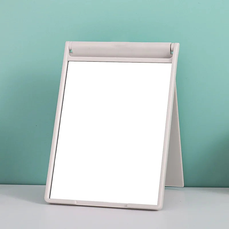 Zonyin High Quality Black Rectangle Folding Compact Travel Makeup Mirror Customizable Plastic Foldable Desktop Mirror for Women