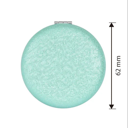 Zonyin Custom Logo Foldable Double-sided Pocket Mirror 1X/2X Portable Mini Pu Glitter Macarons Round Makeup Mirror with Keychain