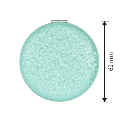 Zonyin Custom Logo Foldable Double-sided Pocket Mirror 1X/2X Portable Mini Pu Glitter Macarons Round Makeup Mirror with Keychain