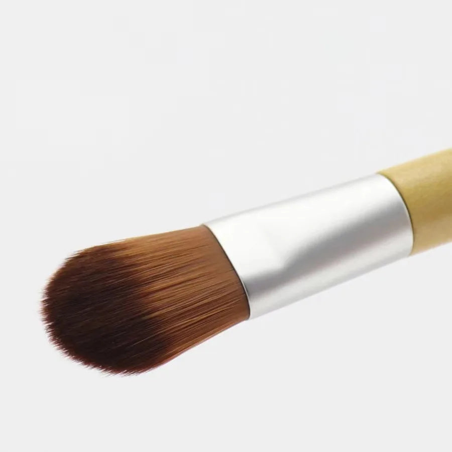 Zonyin Custom logo Face Mask Brush with Short Wooden Handle Portable Nylon Fiber Makeup Foundation Brush Applicator for Women