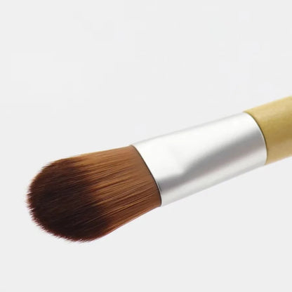 Zonyin Custom logo Face Mask Brush with Short Wooden Handle Portable Nylon Fiber Makeup Foundation Brush Applicator for Women