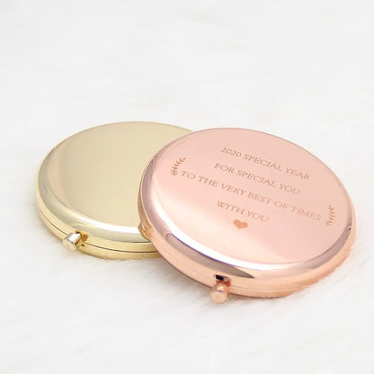 Zonyin Customized Logo Double Sided Compact Metal Cosmetic Mirror New Style Small Pocket Wedding Souvenirs Makeup Mirror