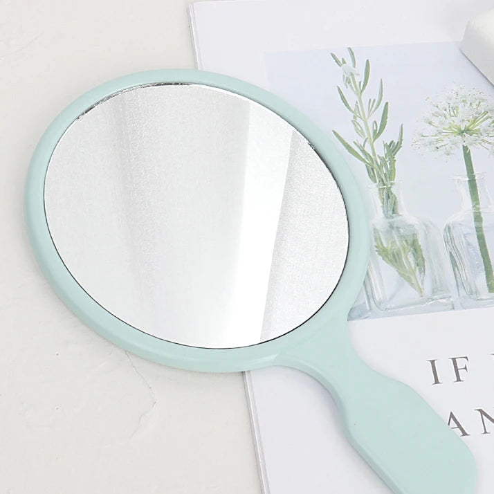 Zonyin High Quality Plastic Hand Held Cosmetic Mirror for Girls Cute Kids Handheld Travel Mirror Custom Makeup Mirror with Logo