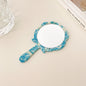 Zonyin Wholesale Rose Handheld Acetate Makeup Mirror Portable Compact Small Travel Mirror Acetate Beauty Salon Cosmetic Mirror