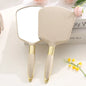 Zonyin Promotion Retro Plastic Round Handheld Cosmetic Mirror Custom Private Label Portable Square Makeup Mirror with Handle